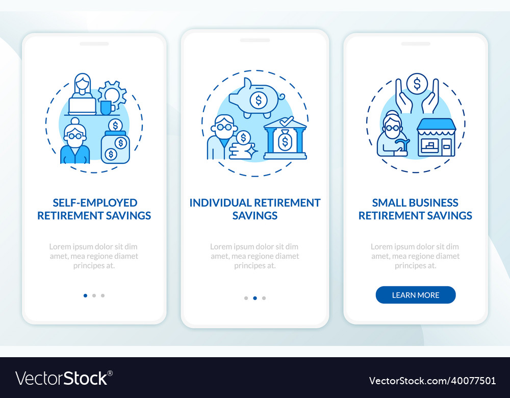 Saving options onboarding mobile app page screen