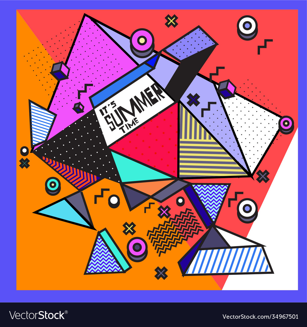 Triangle geometric forms for summer design event Vector Image Triangle geometric forms for summer design event
