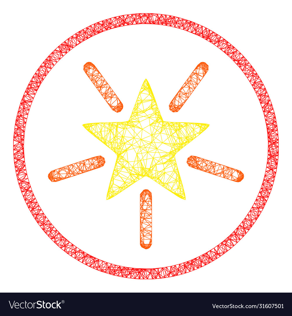 Web net rounded shine star icon vector image Web net rounded shine star icon