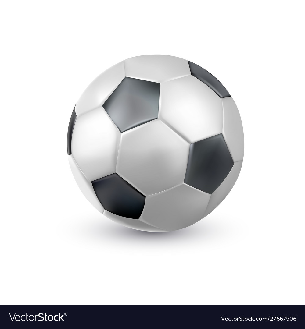 3d classic football soccer ball icon closeup vector image 3d classic football soccer ball icon closeup