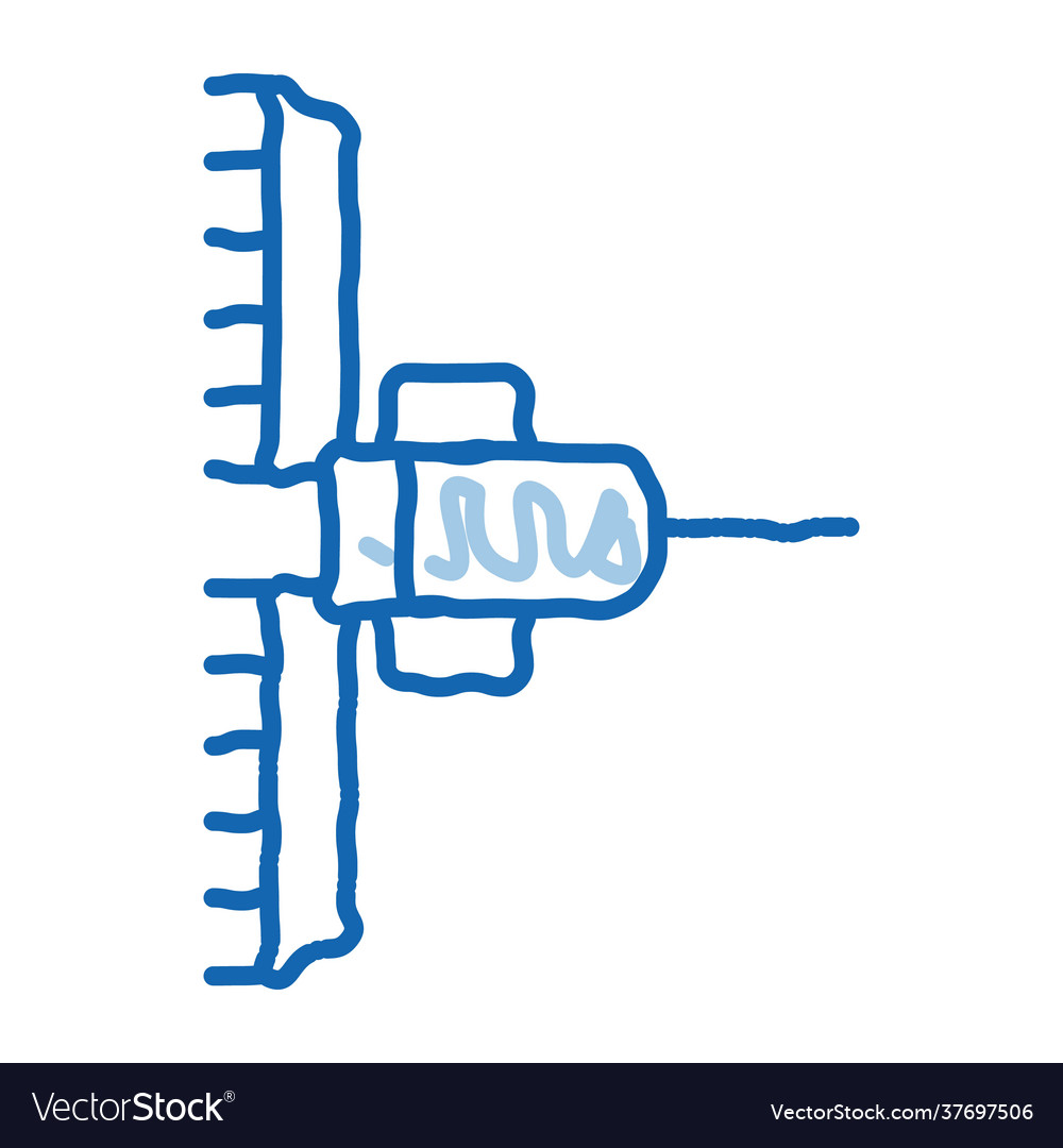 Agronomy cultivator trailer doodle icon hand drawn