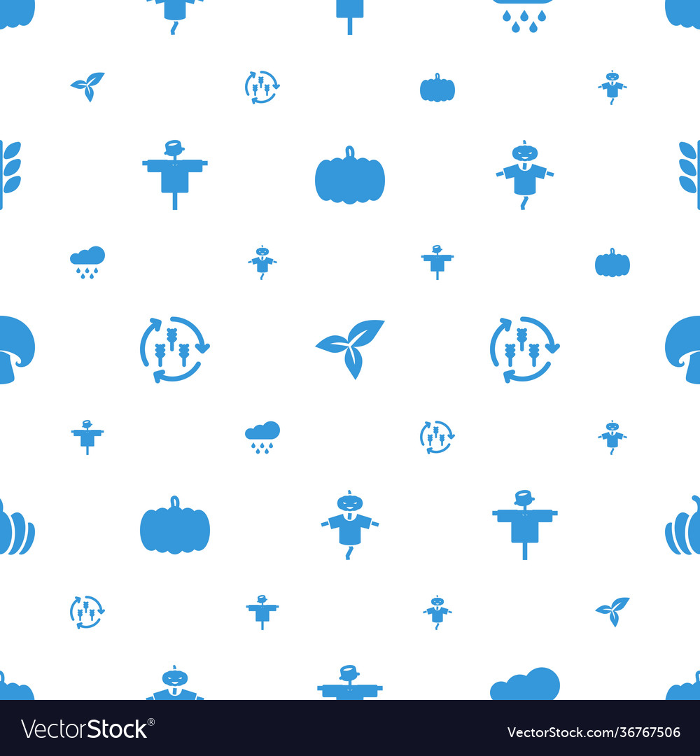 Autumn icons pattern seamless white background