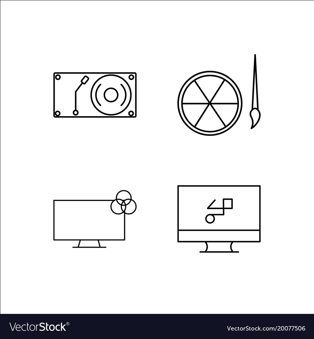 Design and studio simple linear icon setsimple