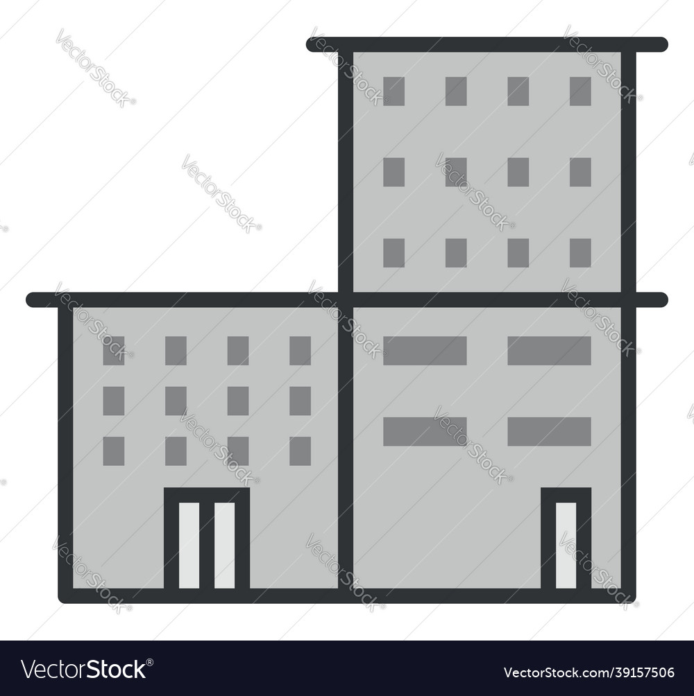 Grey university building on a white background Vector Image