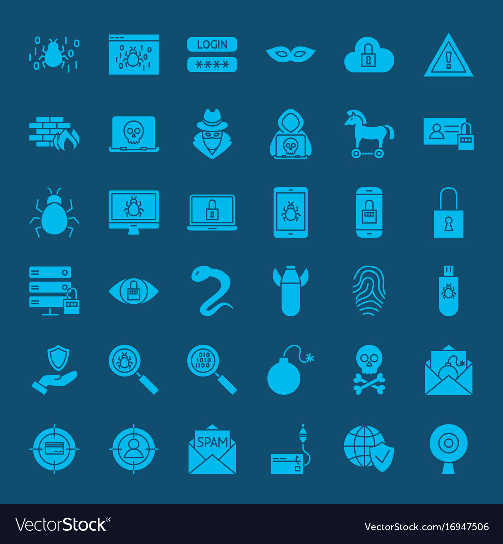 Hacker solid web icons