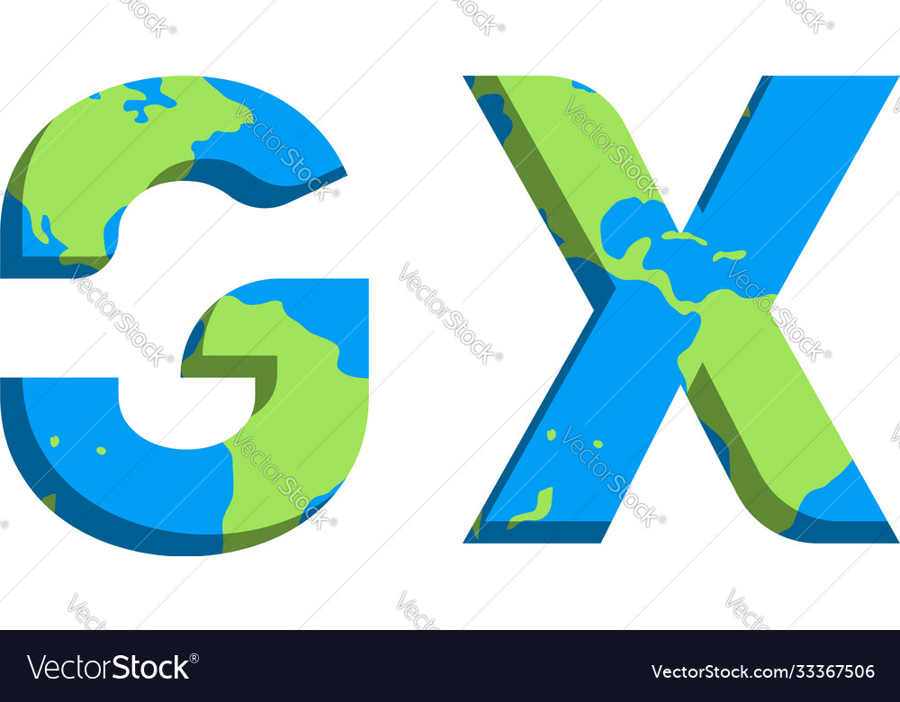 Initial gx logo design with world map style