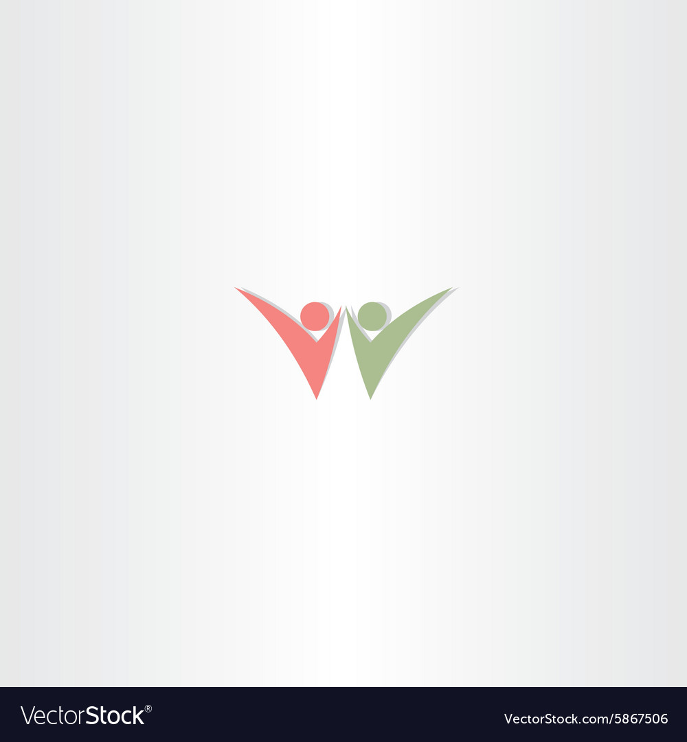 Letter w people logotype sign