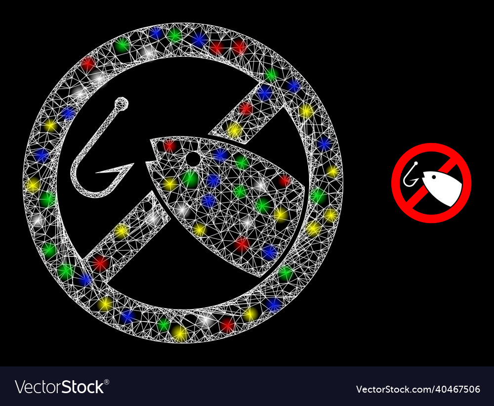 Light intersected net no fishing icon