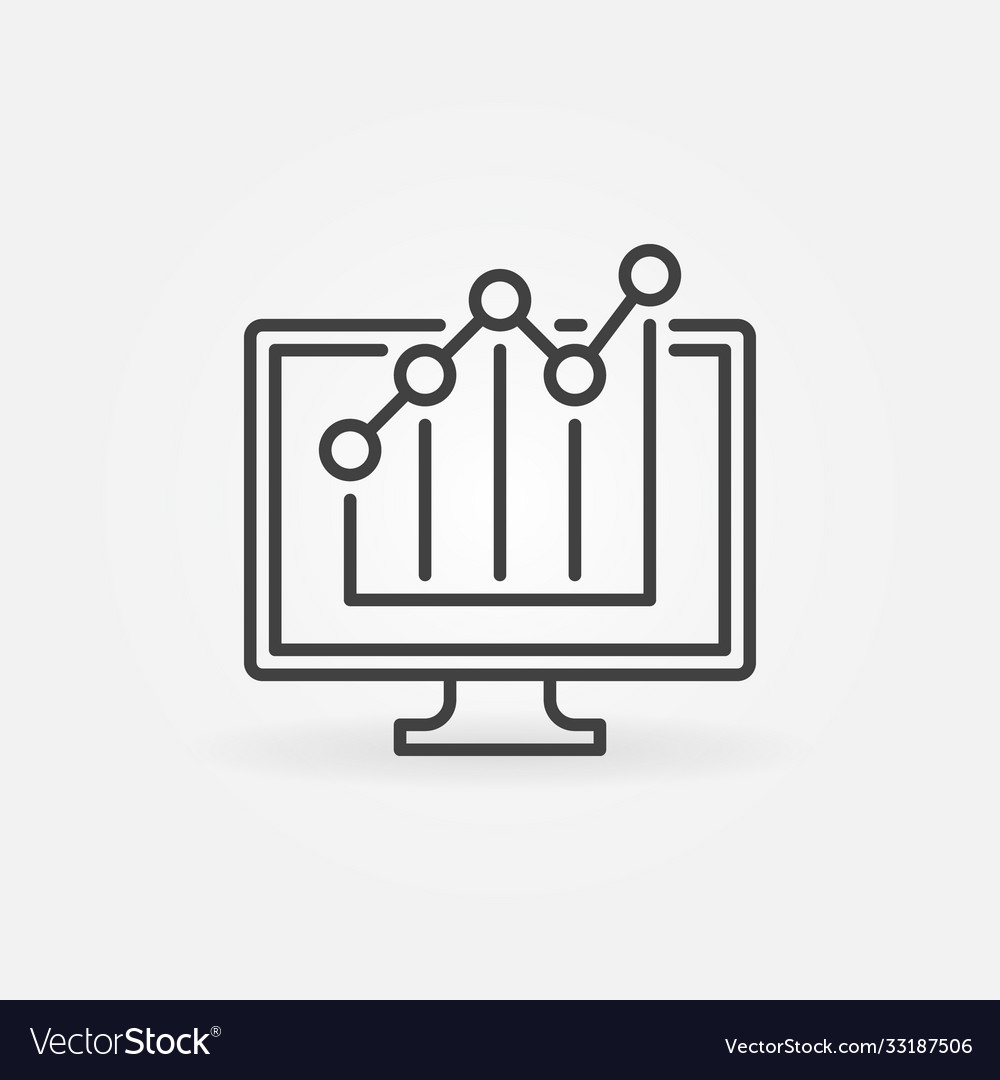 Line graph on computer screen concept