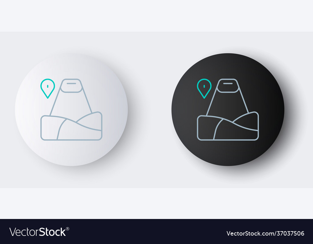 Line map pointer with mountain icon isolated vector image Line map pointer with mountain icon isolated