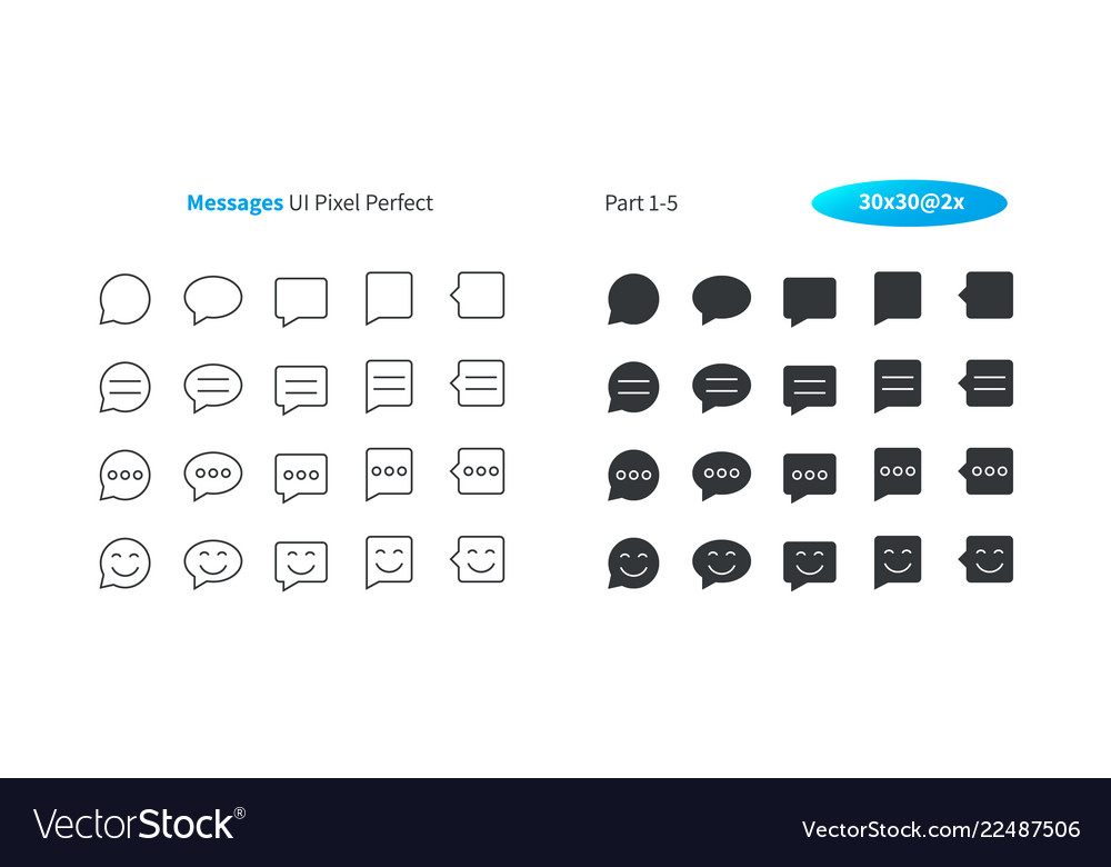 Messages ui pixel perfect well-crafted thin vector image Messages ui pixel perfect well-crafted thin