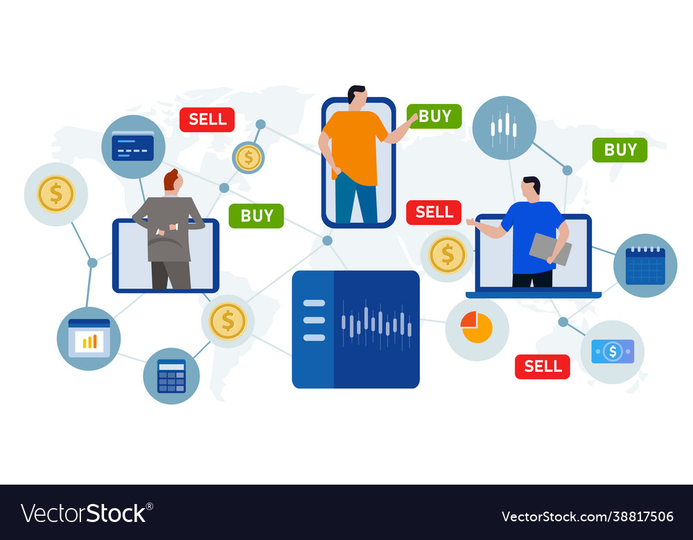 Online trading stock investor sell buy globally