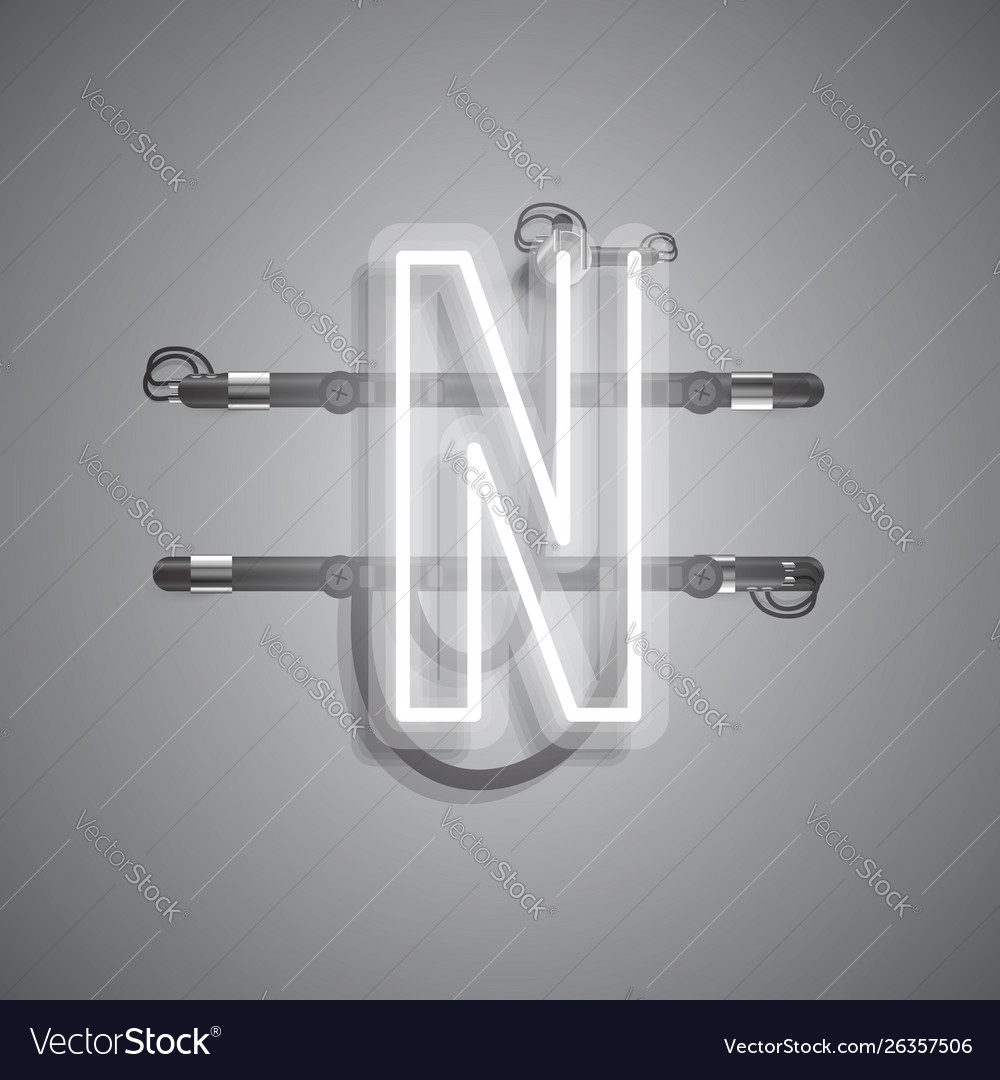 Realistic neon character with wires and console vector image Realistic neon character with wires and console
