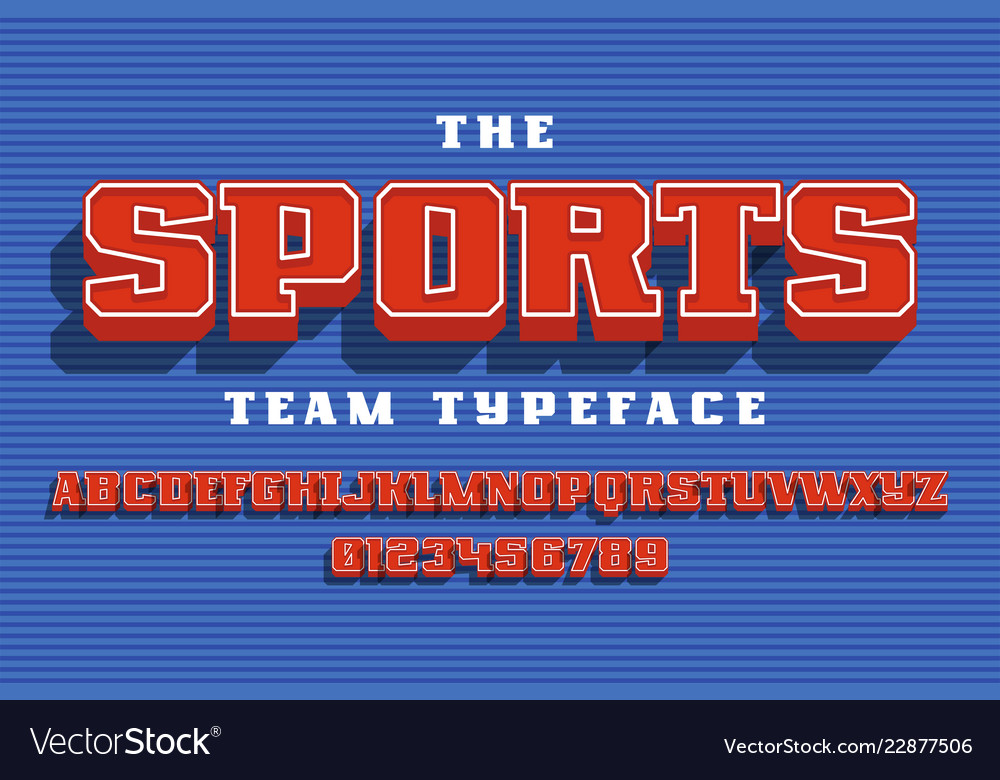 Sport team font Royalty Free Vector Image - VectorStock