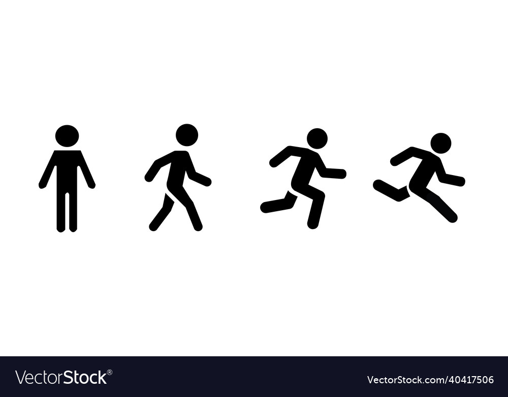 Running stick man Royalty Free Vector Image - VectorStock