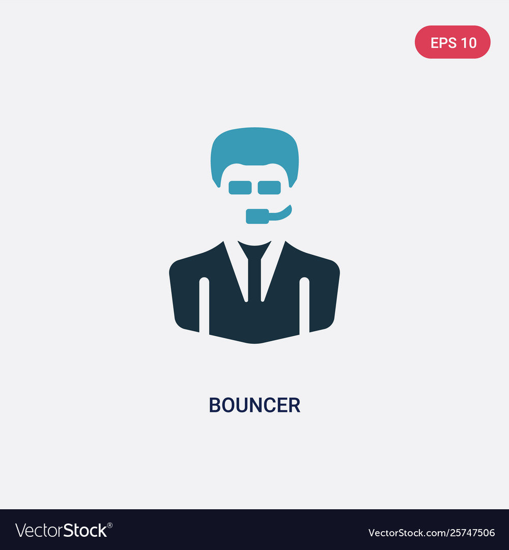 Two color bouncer icon from professions jobs