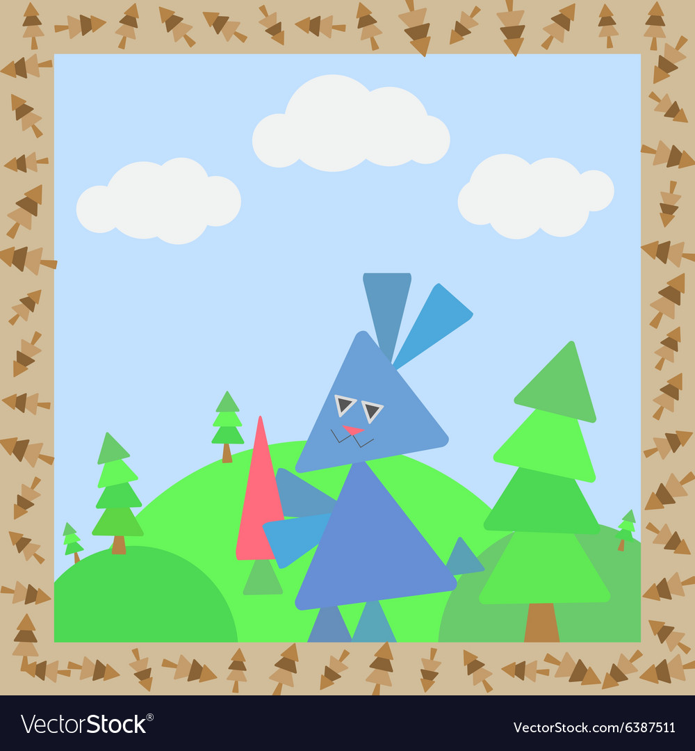 Abstract card with rabbit