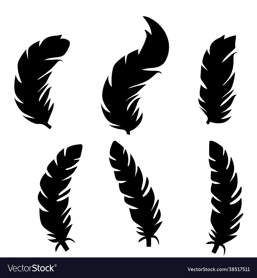 An old feather silhouette retro Royalty Free Vector Image