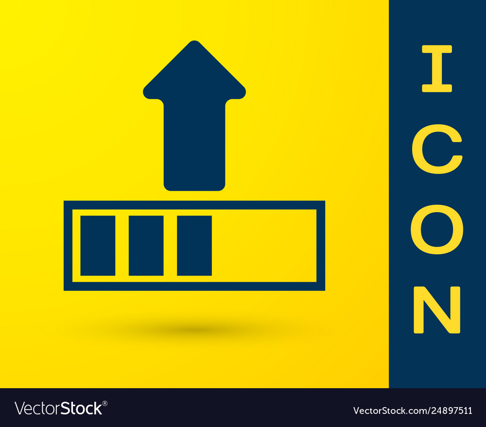 Blue loading icon isolated on yellow background