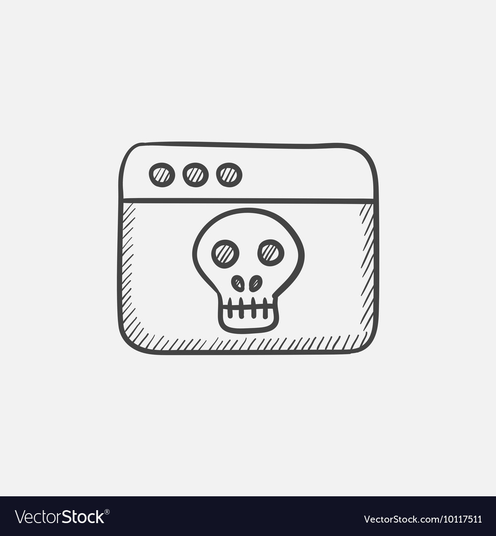 Browser window with skull sketch icon