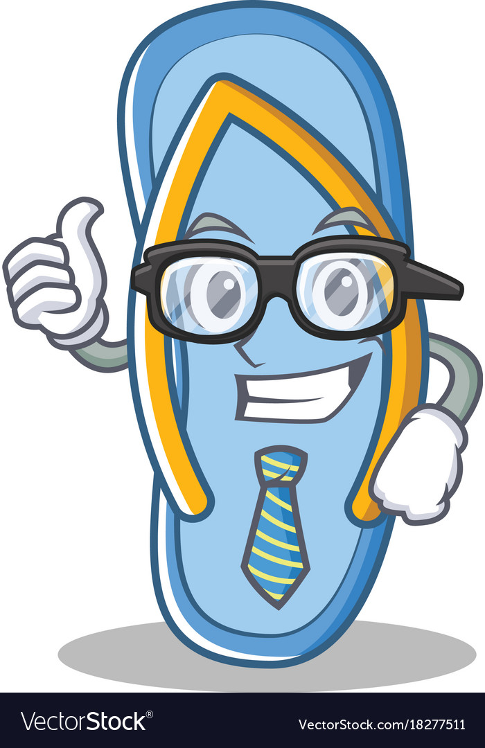 Businessman flip flops character cartoon