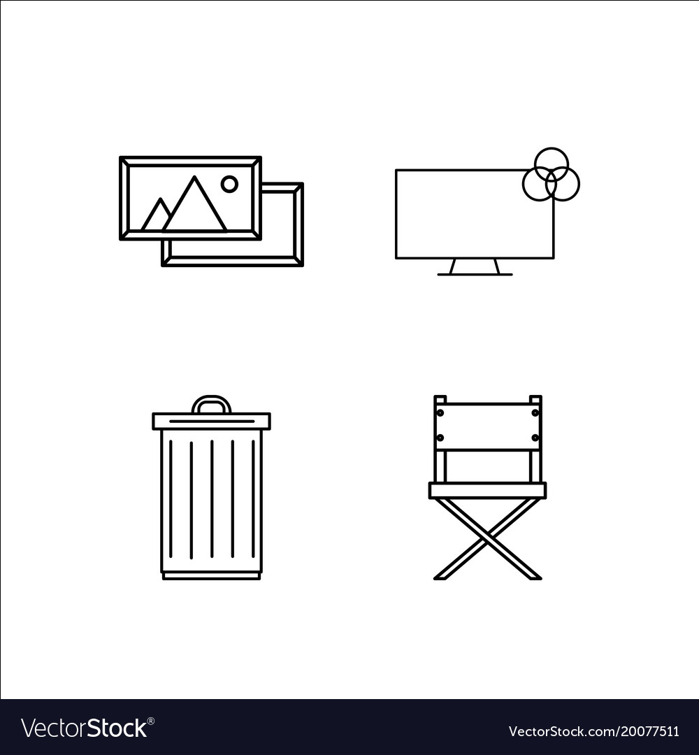 Design and studio simple linear icon setsimple