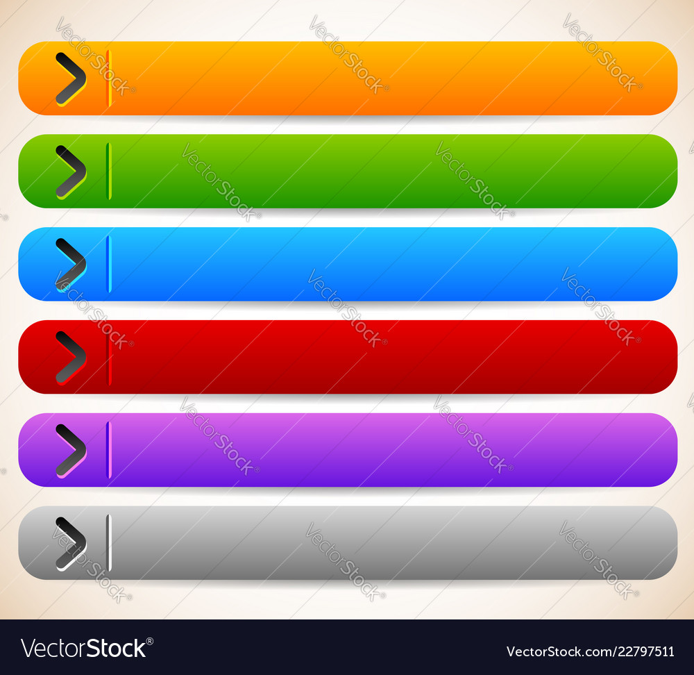 Empty blank oblong long horizontal buttons vector image Empty blank oblong long horizontal buttons