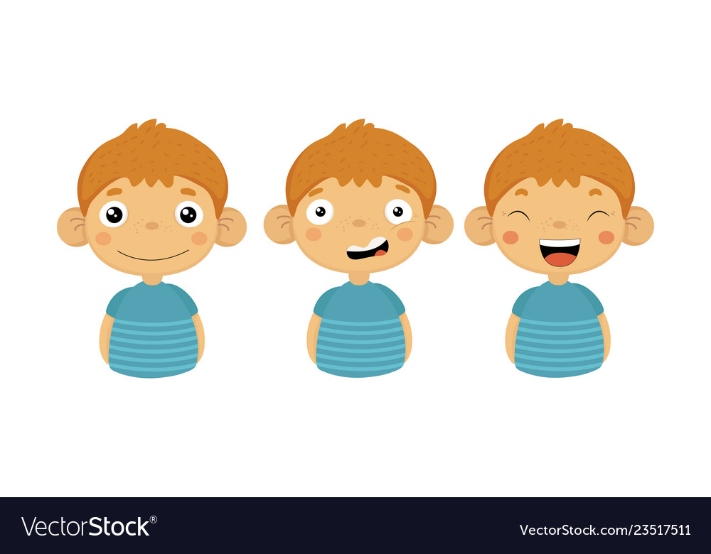 Flat set of little boy with different Vector Image Flat set of little boy with different