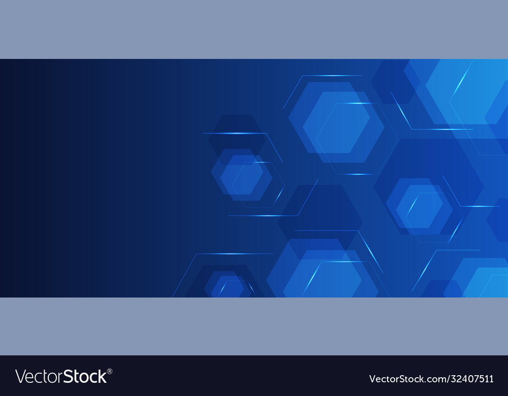 Hexagon shape overlap layer design technology vector image Hexagon shape overlap layer design technology