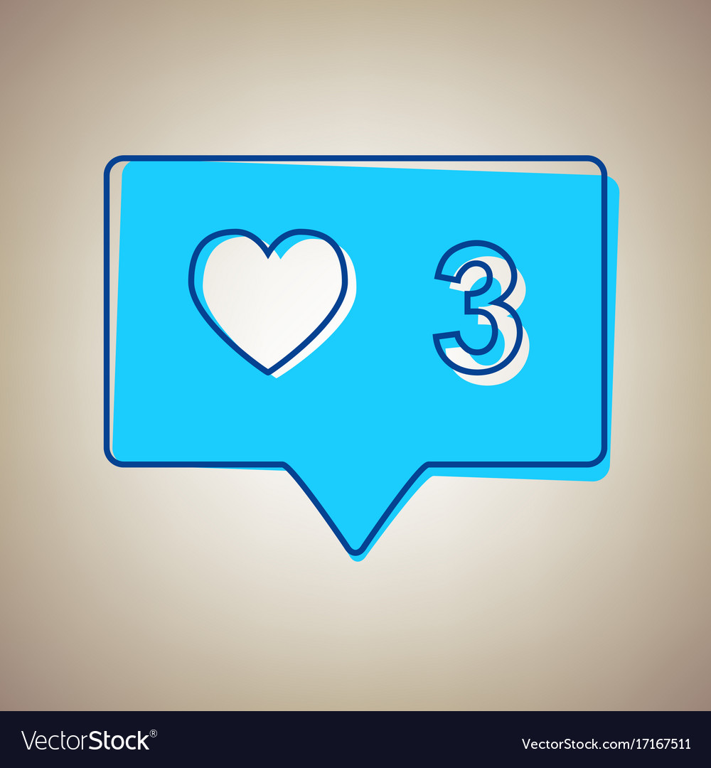 Like and comment sign sky blue icon Royalty Free Vector
