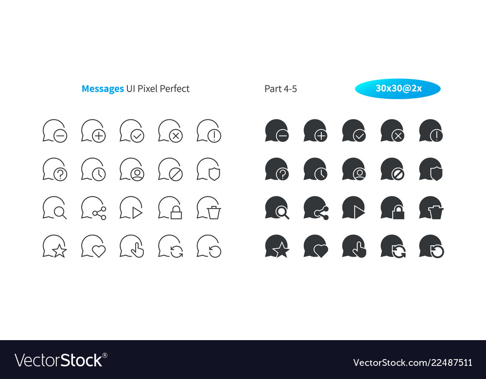 Messages ui pixel perfect well-crafted thin vector image Messages ui pixel perfect well-crafted thin