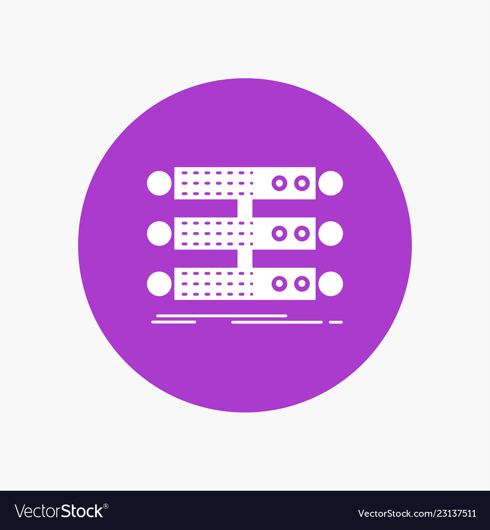 Server structure rack database data white glyph vector image Server structure rack database data white glyph