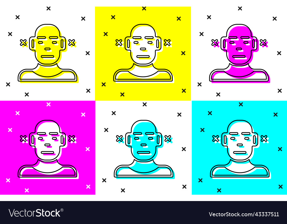 Set deafness icon isolated on color background Vector Image Set deafness icon isolated on color background