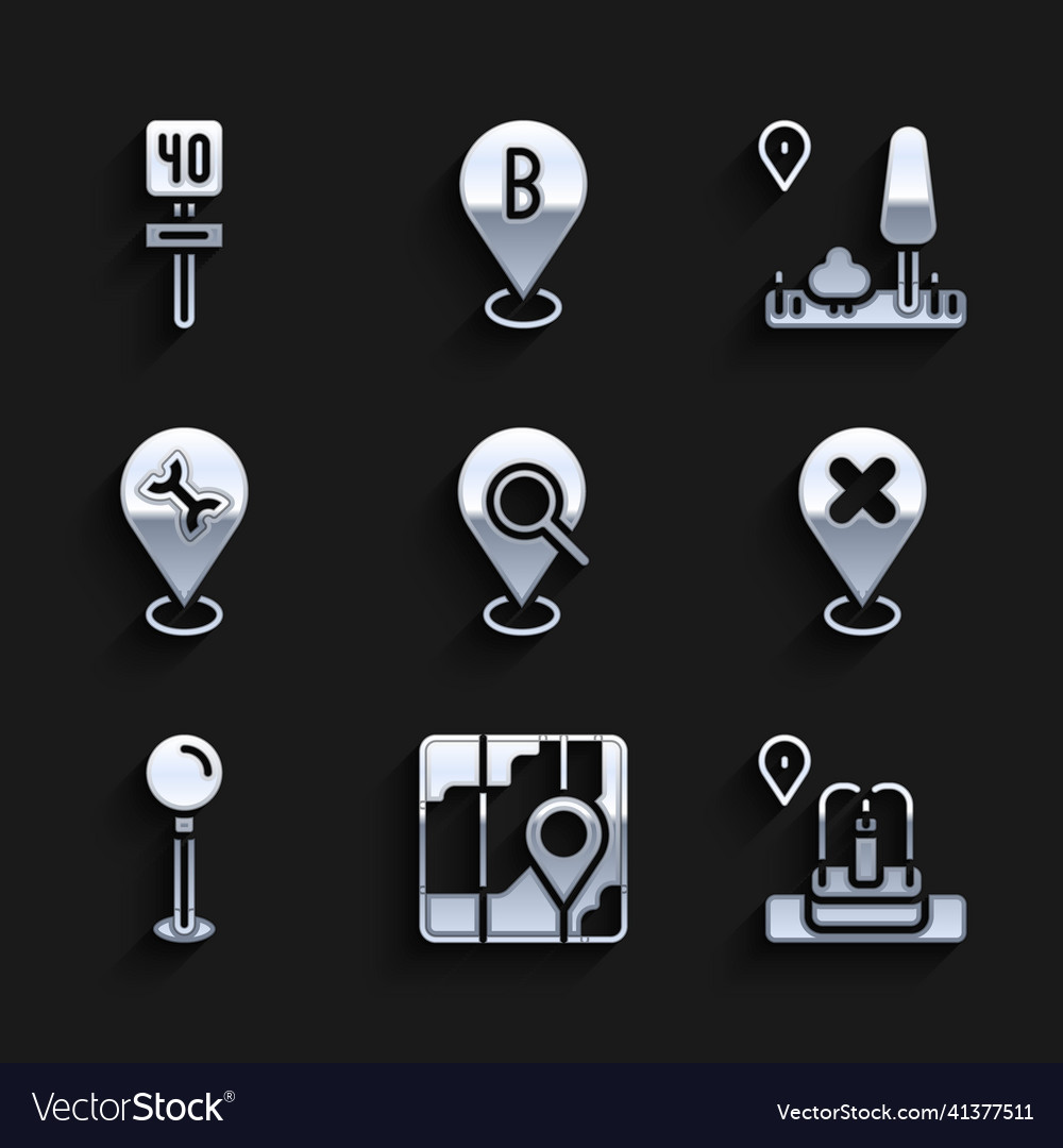 Set search location city map navigation Vector Image Set search location city map navigation