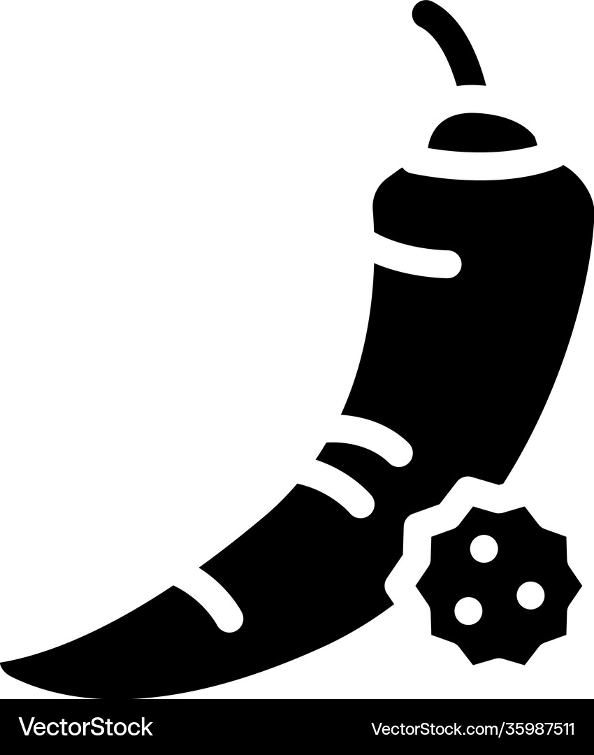 Spicy pepper allergy glyph icon Royalty Free Vector Image