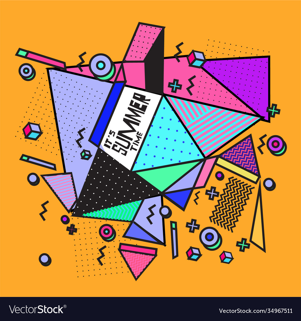 Triangle geometric forms for summer design event Vector Image Triangle geometric forms for summer design event