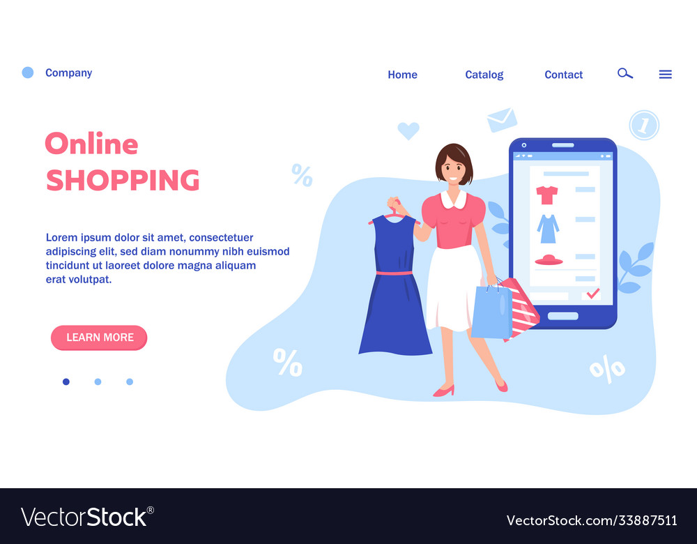 Web page or banner for online shopping concept Vector Image