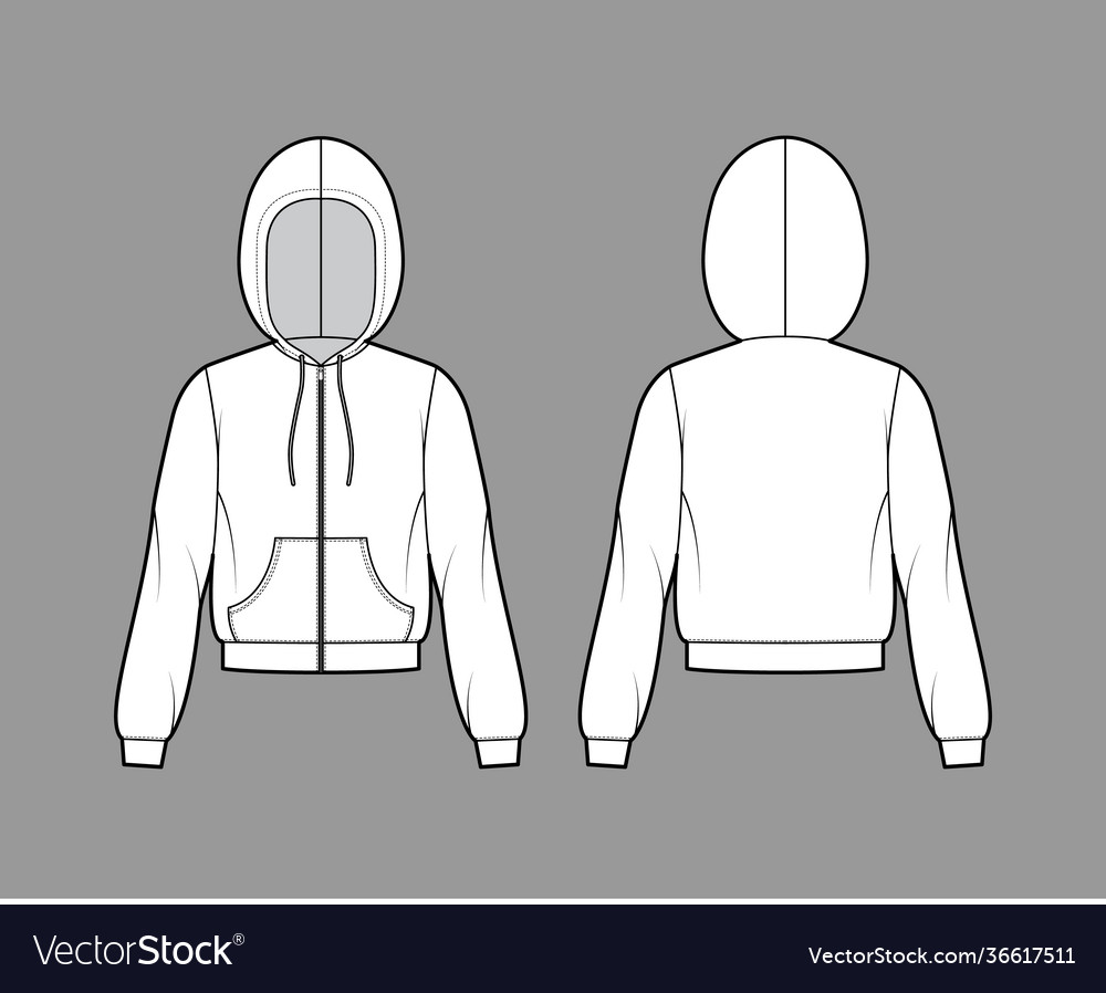 Zip-up hoody sweatshirt technical fashion Vector Image