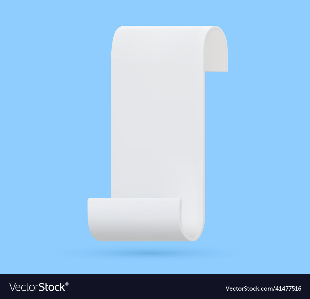 3d render paper scroll with cartoon style vector image 3d render paper scroll with cartoon style