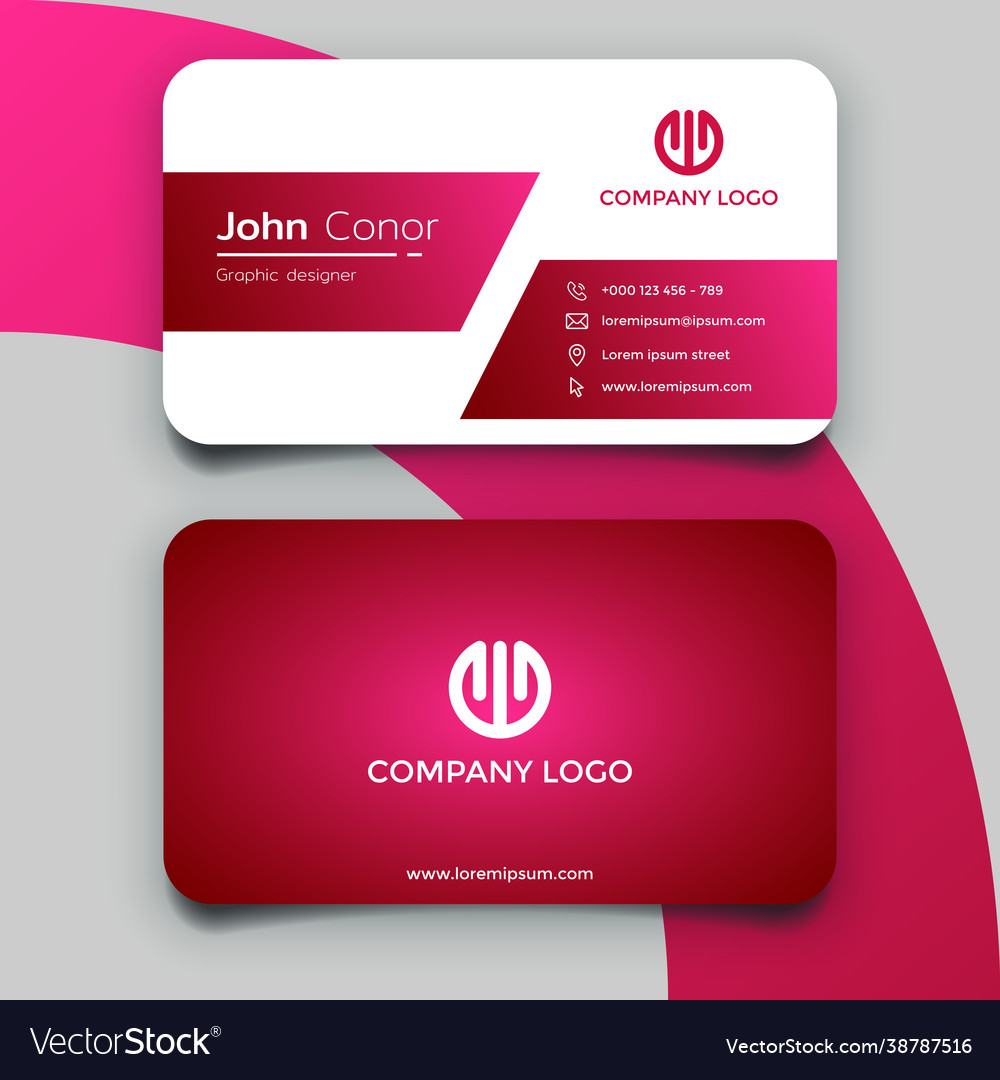 Abstract gradient red business card template cmyk