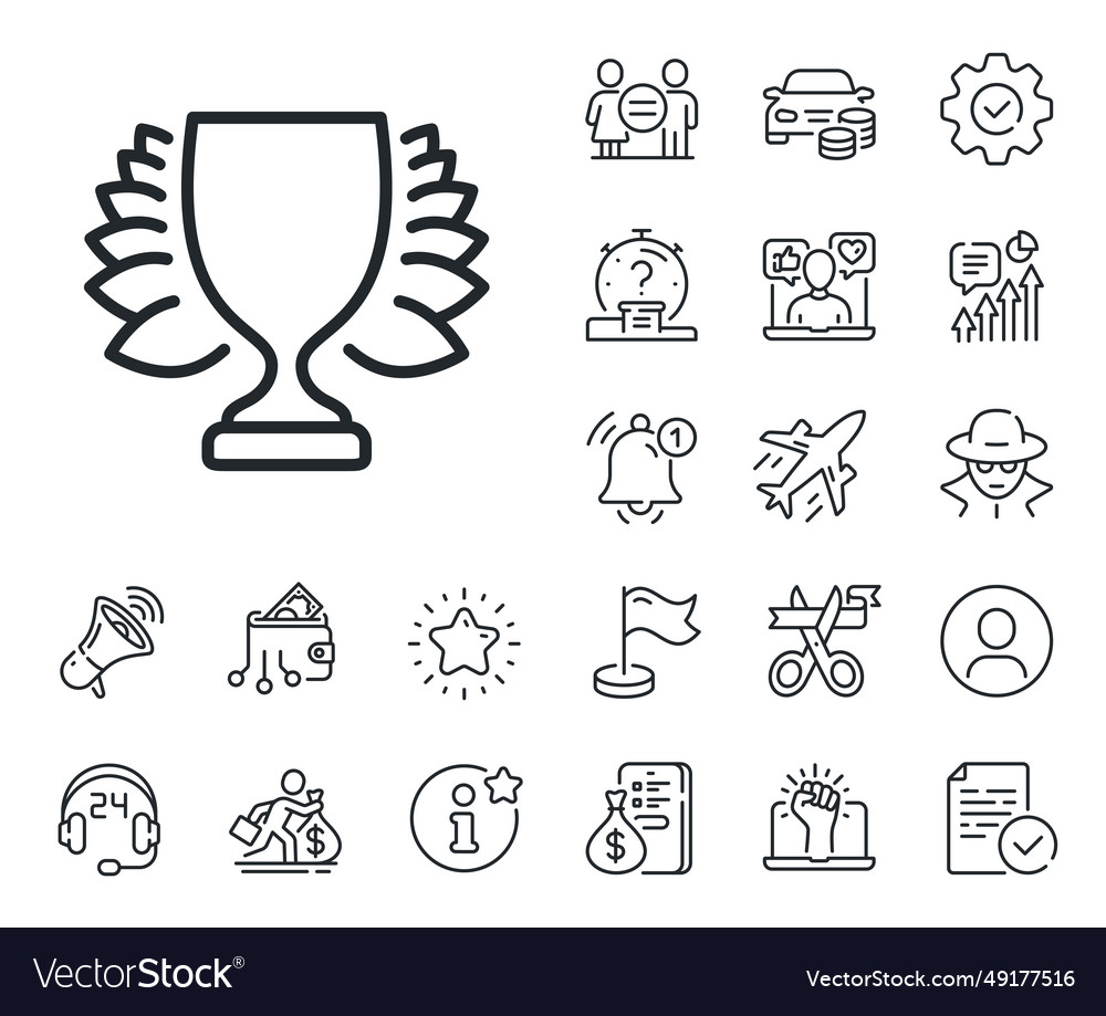 Award cup line icon winner trophy salaryman