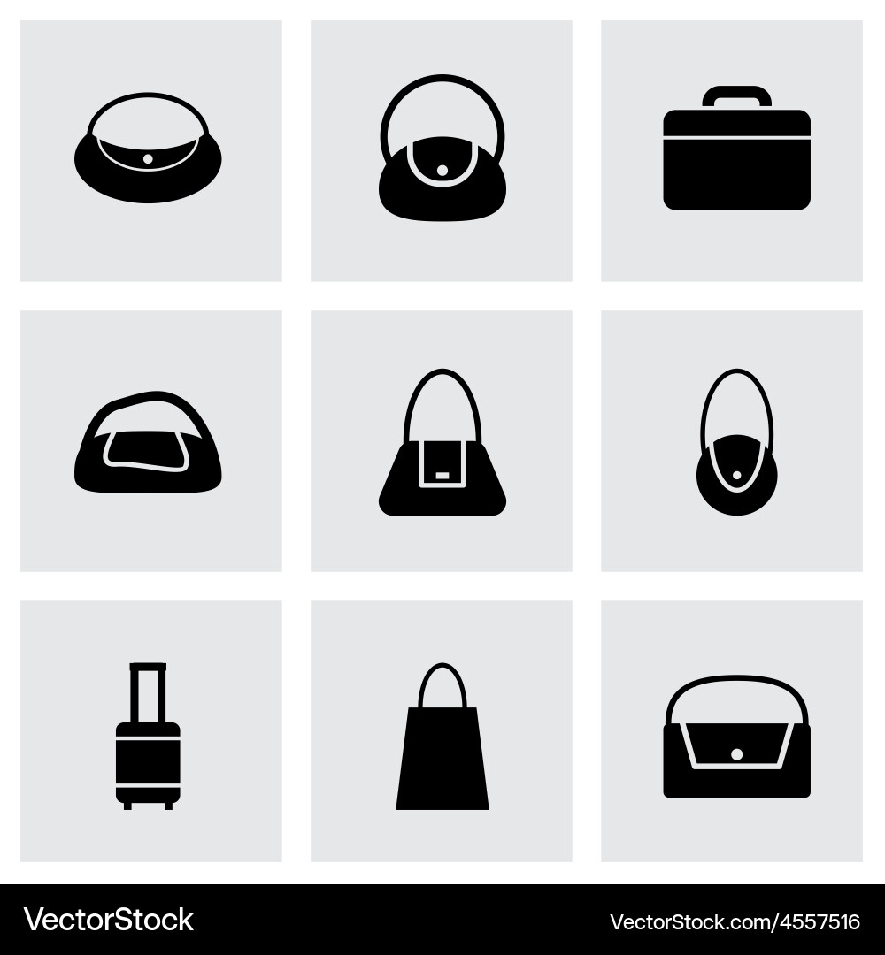 Black bag icon set Royalty Free Vector Image - VectorStock