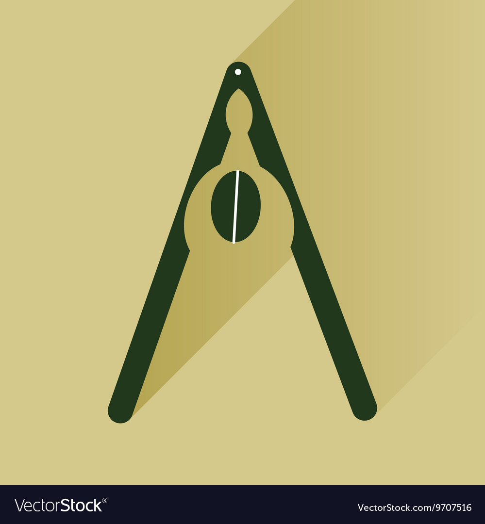 Flat icon with long shadow nut and nutcracker