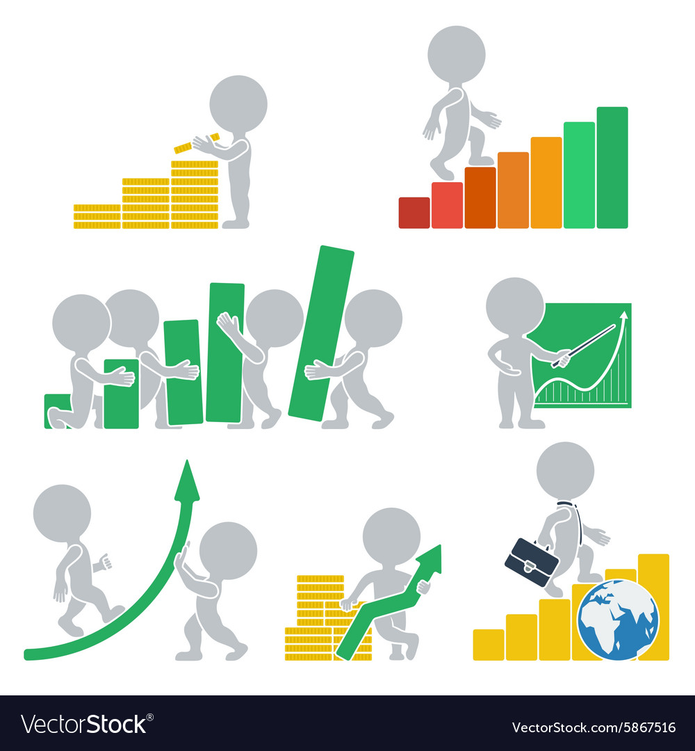 Flat People Statistics Royalty Free Vector Image