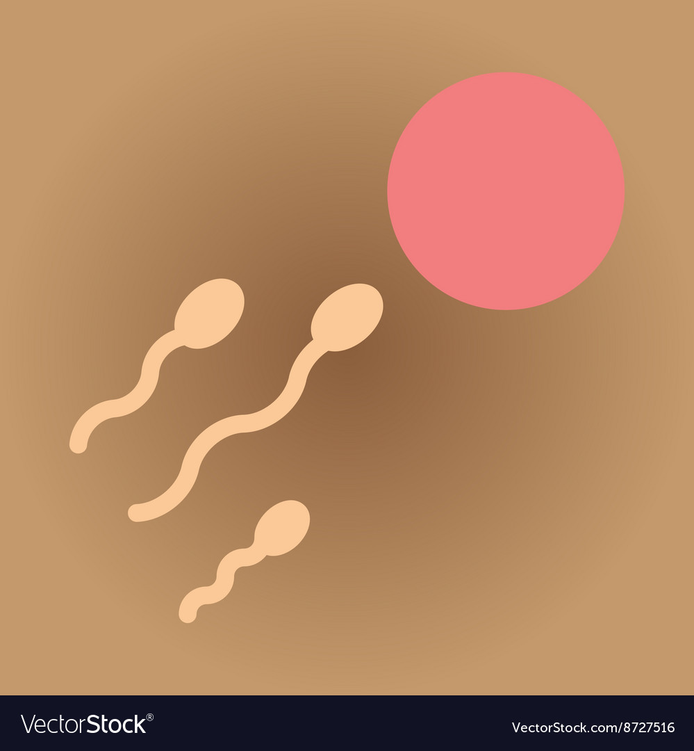 Flat web icon with shadow egg sperm