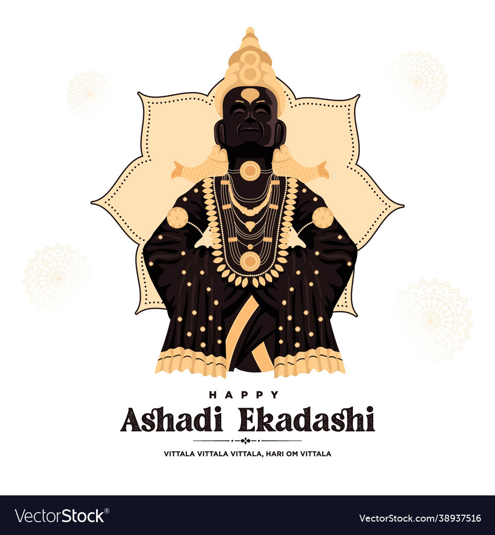 Happy ashadi ekadashi banner design Royalty Free Vector