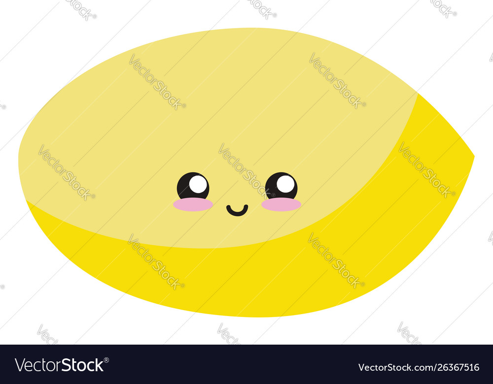 Happy lemon with eyes on white background