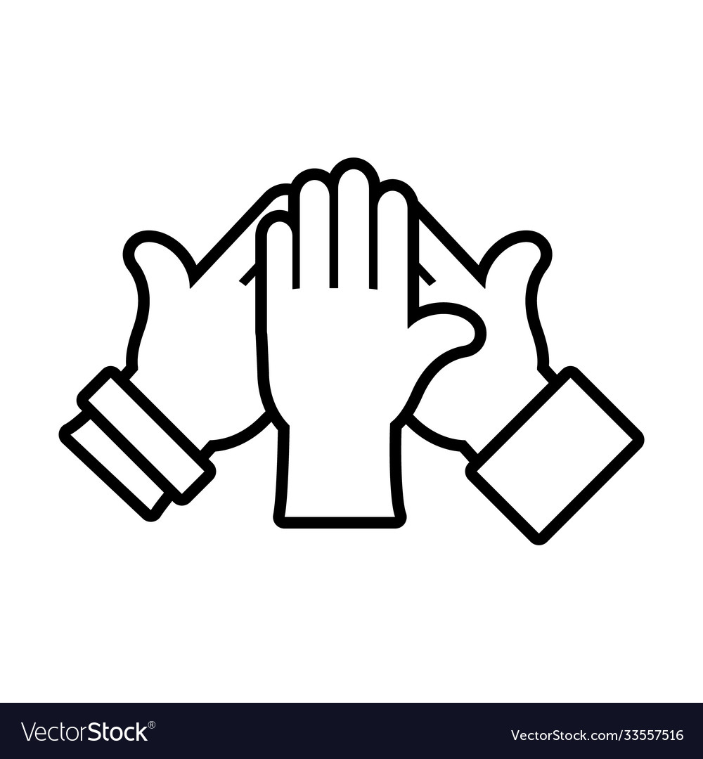 Inclusion hands icon line style Royalty Free Vector Image