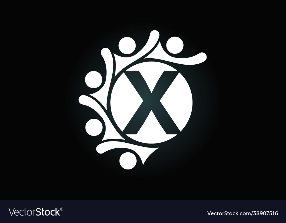 Initial x monogram alphabet with connecting
