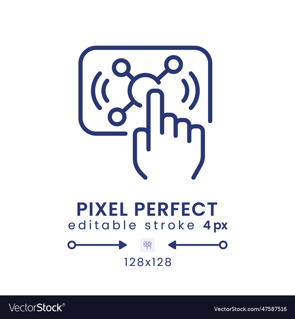 Interactive live streaming linear desktop icon vector image Interactive live streaming linear desktop icon